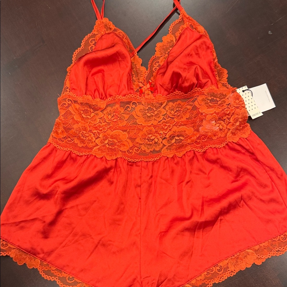 Forever 21 Fiery Orange Lace Chemise